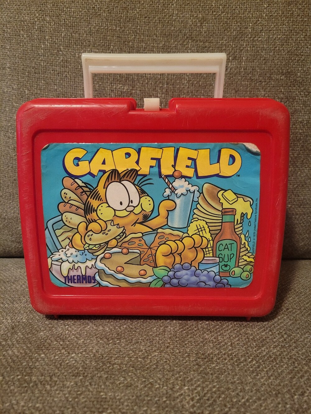 Vintage Thermos Garfield Plastic Lunch Box